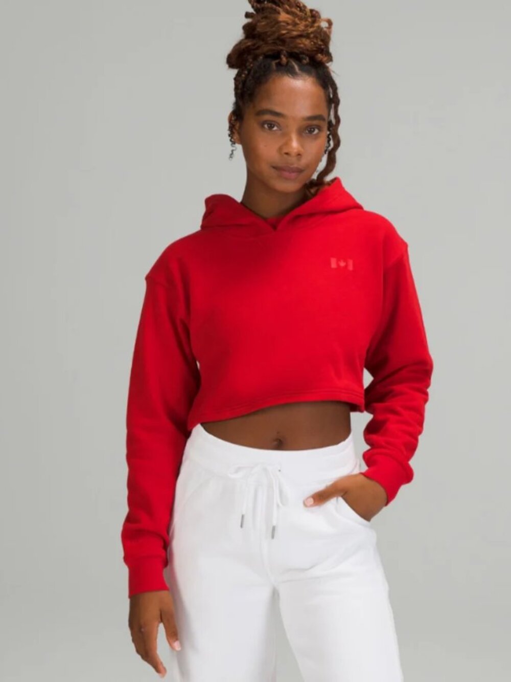 NWOT LULULEMON Team Canada All Yours Cropped Hoodie COC Logo 6 Crimson Red